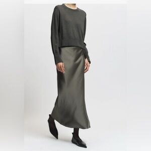 Saint Art TALIA CHARMEUSE MAXI SKIRT, DUSTY OLIVE size small, super cute!!